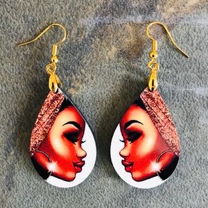 Wooden Teardrop Ethnic Boho Design Lightweight Earrings